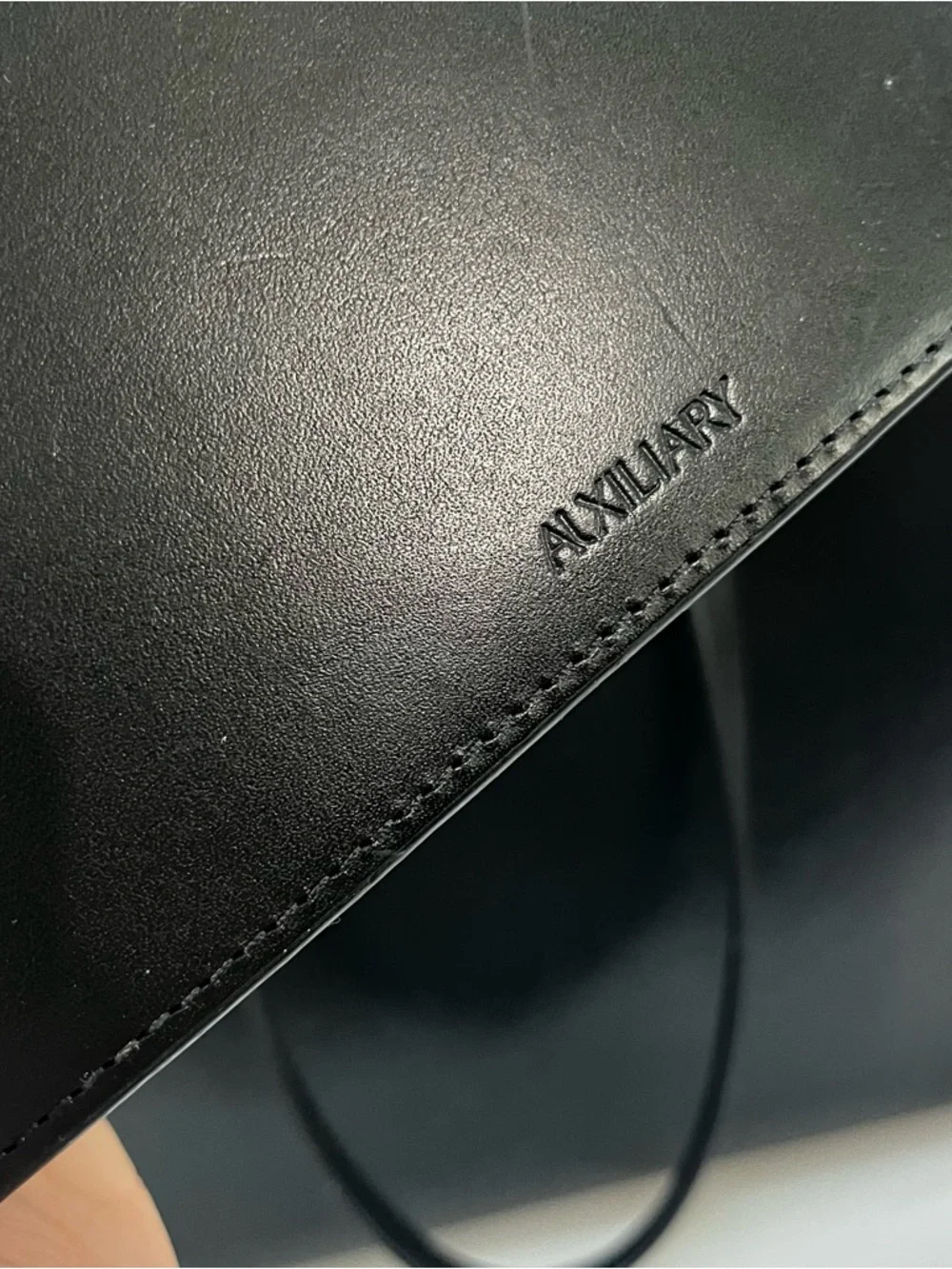 ARITZIA | AUXILIARY Leather Black Laptop Work Tote + Pouch